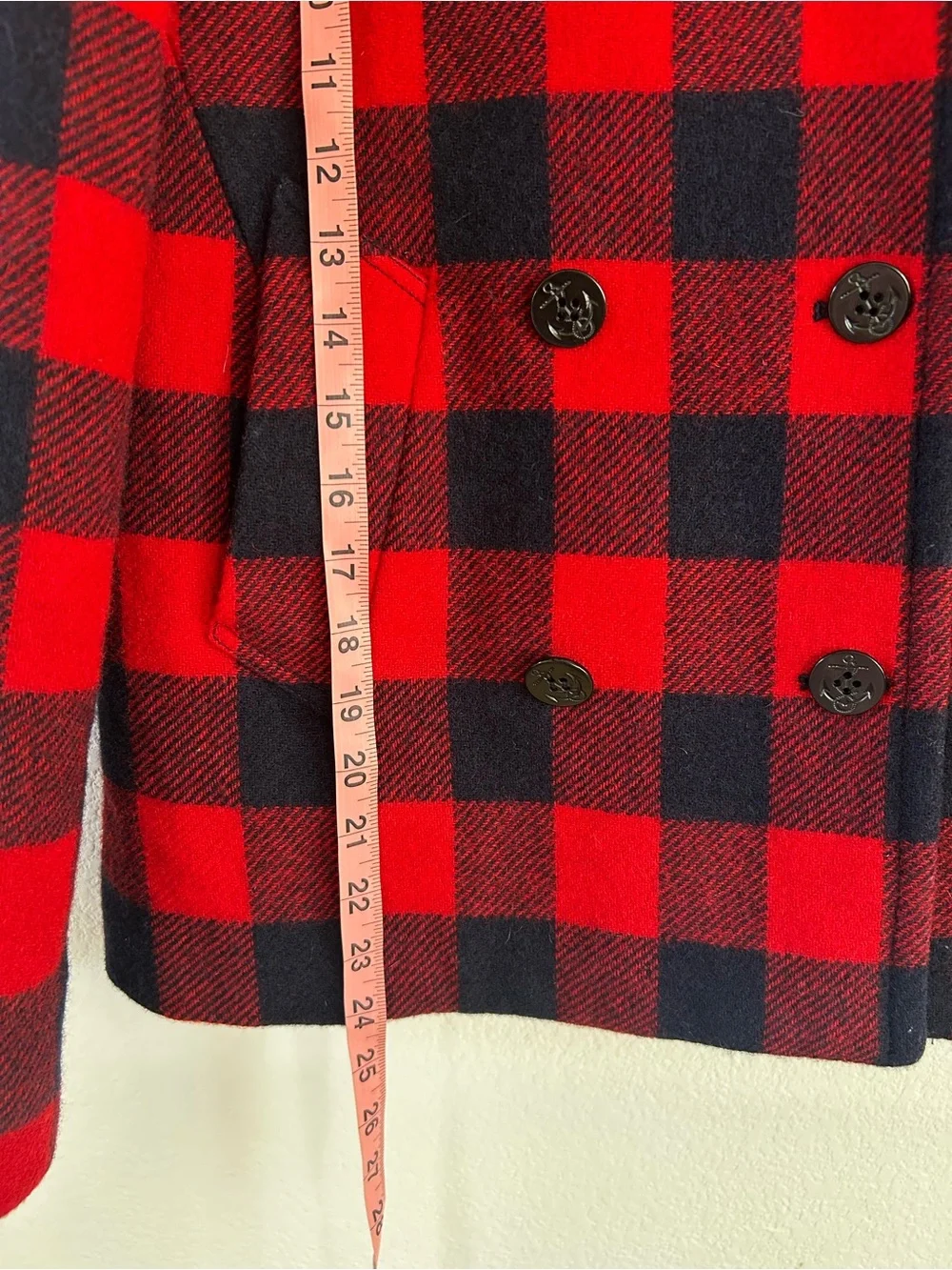 J. Crew Red and Black Buffalo Plaid Coat
